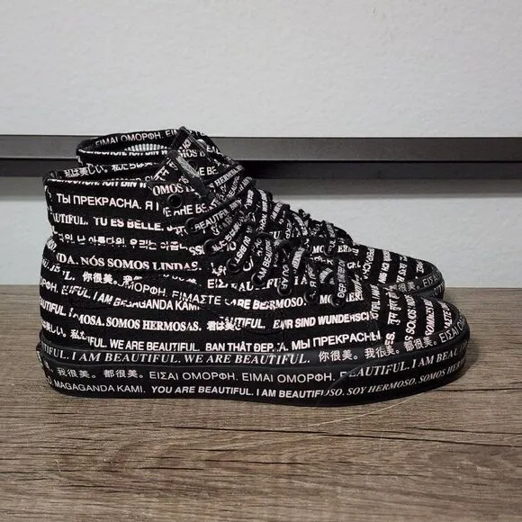 Vans Sk8-hi You Are Beautiful Women's Skate Shoes Size 7.5 Black