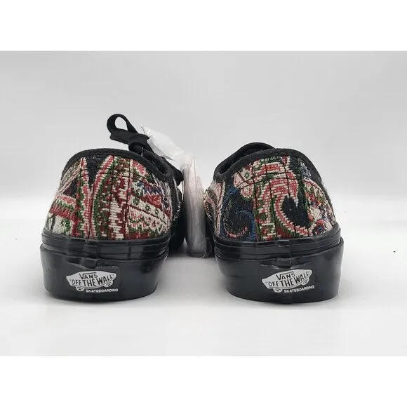 Vans Skate Authentic Paisley Tapestry Mens Black Shoes Size 5