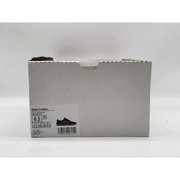 Vans Skate Chukka Low Denim Black Pewter Shoes Sneakers VN0A4BX47IW Size 6.5