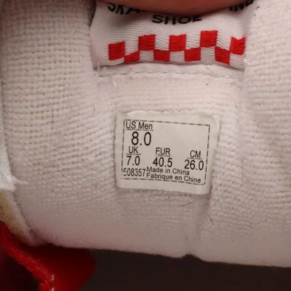 Vans Skate Half Cab Daz White/White Men's Size 8 Classic Skate Shoes Sneakers