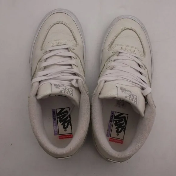 Vans Skate Half Cab Daz White/White Men's Size 8 Classic Skate Shoes Sneakers