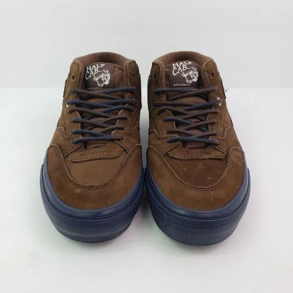 Vans Skate Half Cab Nick Michel Mens Sz 8.5 Brown Navy Suede Skate Sneaker Shoes