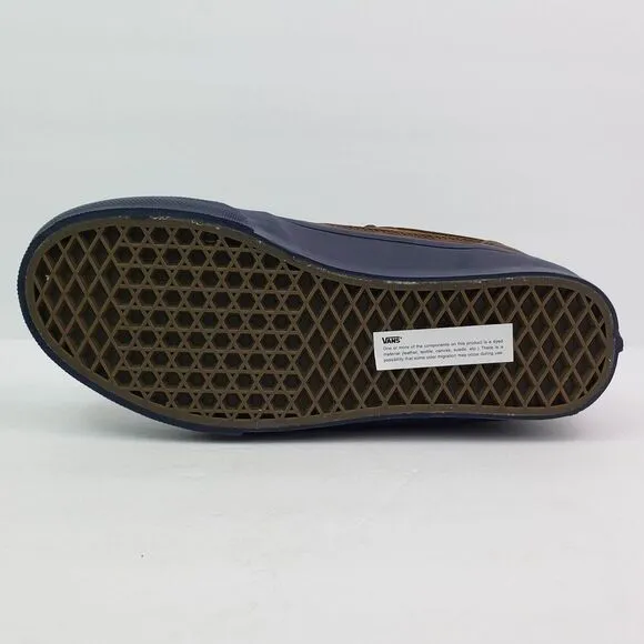 Vans Skate Half Cab Nick Michel Mens Sz 8.5 Brown Navy Suede Skate Sneaker Shoes