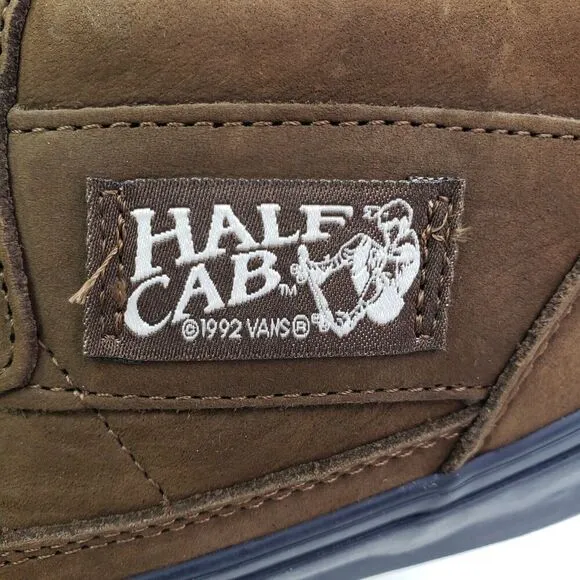 Vans Skate Half Cab Nick Michel Mens Sz 8.5 Brown Navy Suede Skate Sneaker Shoes