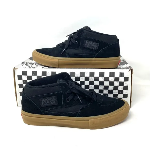 VANS Skate Half Cab Shoes Mid Top For Women Suede Sneakers Black Gum VN0A5FCDB9M