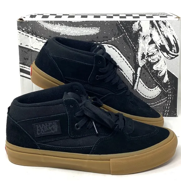 VANS Skate Half Cab Shoes Mid Top For Women Suede Sneakers Black Gum VN0A5FCDB9M