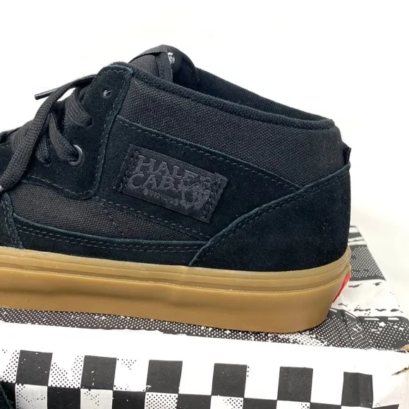 VANS Skate Half Cab Shoes Mid Top For Women Suede Sneakers Black Gum VN0A5FCDB9M