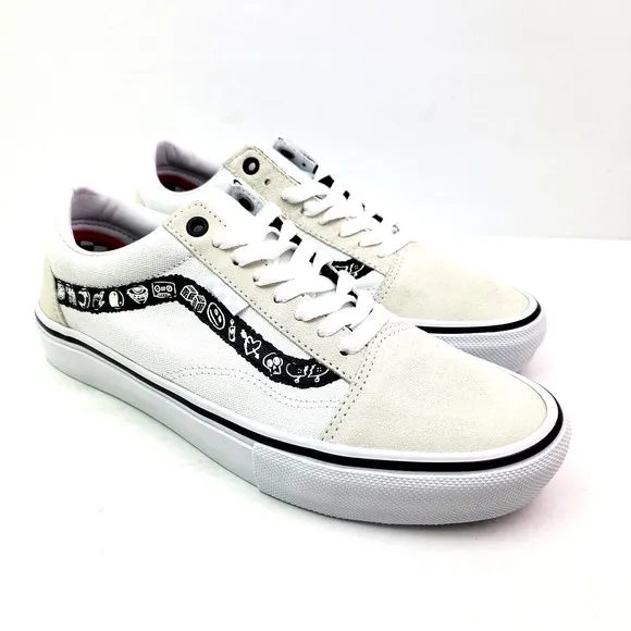 Vans Skate Old Skool Doodle Mens Sz 8 Zumiez White Black Low Skate Sneaker Shoes