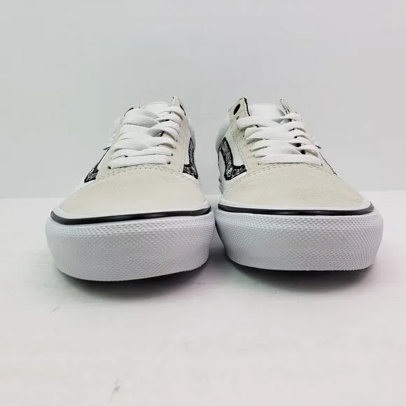 Vans Skate Old Skool Doodle Mens Sz 8 Zumiez White Black Low Skate Sneaker Shoes
