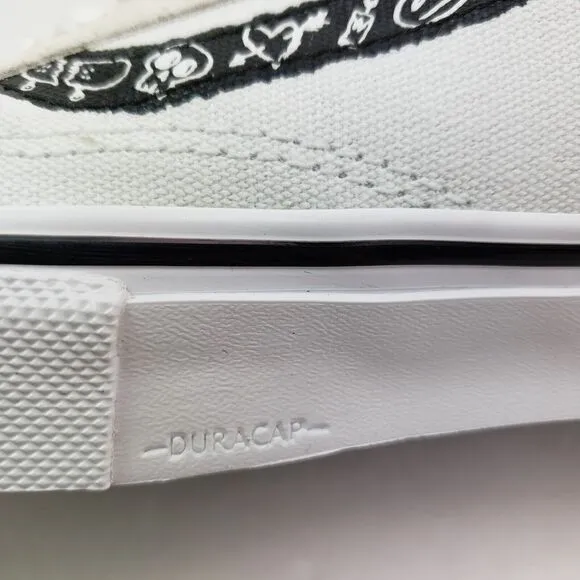 Vans Skate Old Skool Doodle Mens Sz 8 Zumiez White Black Low Skate Sneaker Shoes
