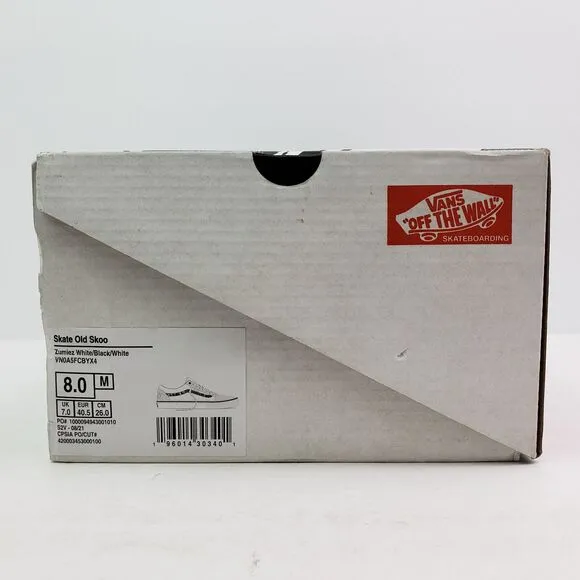 Vans Skate Old Skool Doodle Mens Sz 8 Zumiez White Black Low Skate Sneaker Shoes