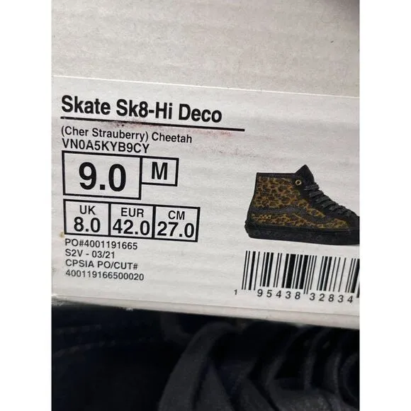 Vans Skate SK8-Hi Deco Cher Strauberry Sneakers Size Men's 9