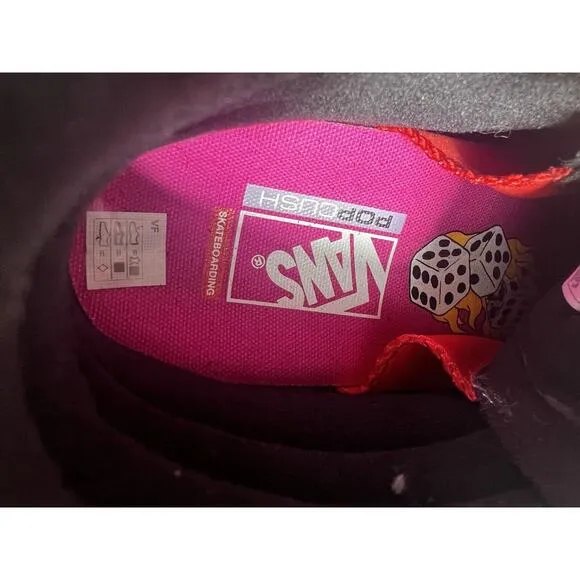 Vans Skate Sk8-Hi Fuchsia Fedora Dice Flame Sz Men’s 8.5 Women’s 10 Gamble Y2K