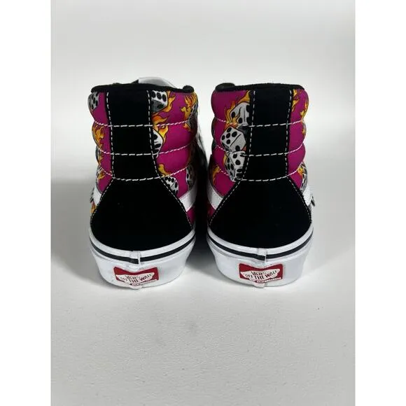 Vans Skate Sk8-Hi Fuchsia Fedora Dice Flame Sz Men’s 8.5 Women’s 10 Gamble Y2K