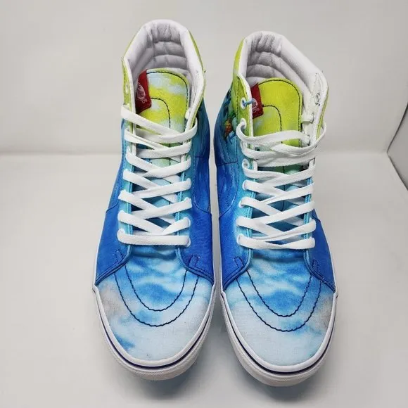 Vans Skateboard Shoes Mens 11 Blue Sk8 Hi Top Sponge Bob Skate Sneakers