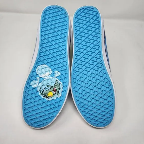 Vans Skateboard Shoes Mens 11 Blue Sk8 Hi Top Sponge Bob Skate Sneakers