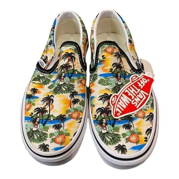 Vans Slip-On Aloha Sneakers Women's Skate Shoes NEW 5.5