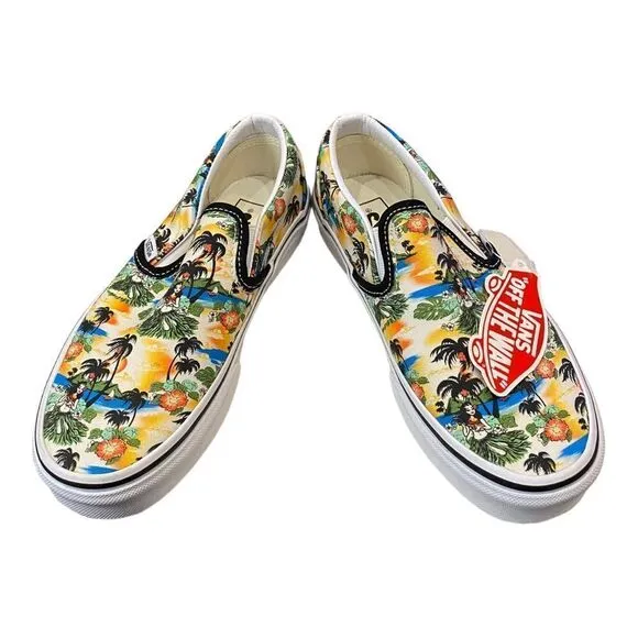 Vans Slip-On Aloha Sneakers Women's Skate Shoes NEW 5.5