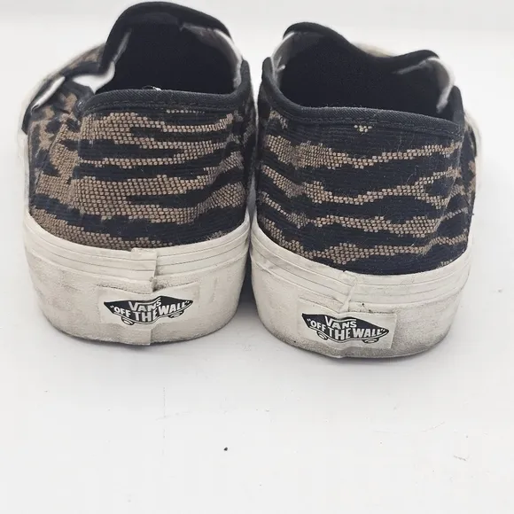 Vans Slip-on SF Woven Tiger/Black Sneakers Size 7 Women's