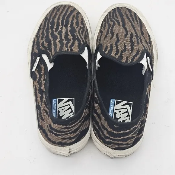 Vans Slip-on SF Woven Tiger/Black Sneakers Size 7 Women's