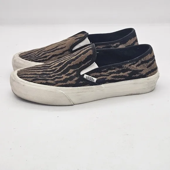 Vans Slip-on SF Woven Tiger/Black Sneakers Size 7 Women's