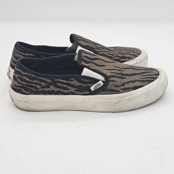 Vans Slip-on SF Woven Tiger/Black Sneakers Size 7 Women's