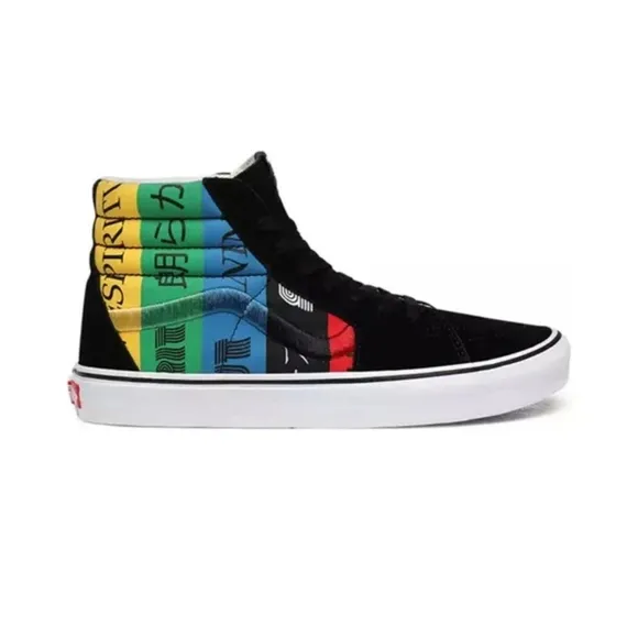 Vans spirit hi top black  Red Yellow