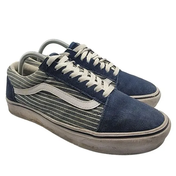 VANS Stripe ComfyCush Old Skool Mens 9 - Womens 10.5 Blue Skate Causal Shoes