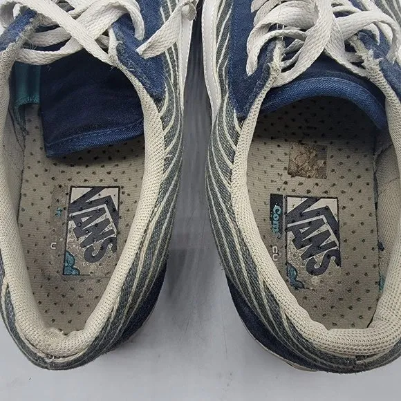 VANS Stripe ComfyCush Old Skool Mens 9 - Womens 10.5 Blue Skate Causal Shoes