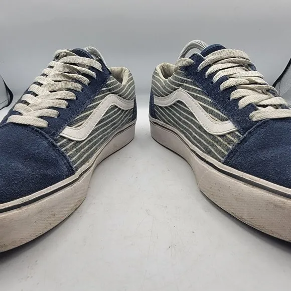 VANS Stripe ComfyCush Old Skool Mens 9 - Womens 10.5 Blue Skate Causal Shoes