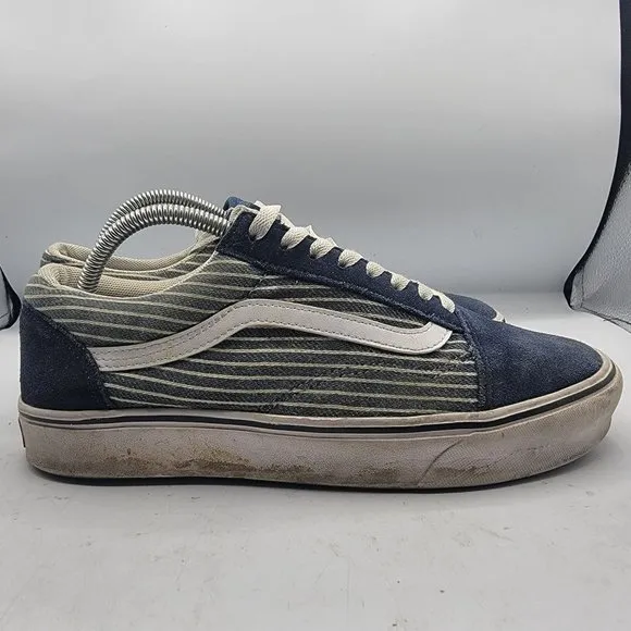 VANS Stripe ComfyCush Old Skool Mens 9 - Womens 10.5 Blue Skate Causal Shoes