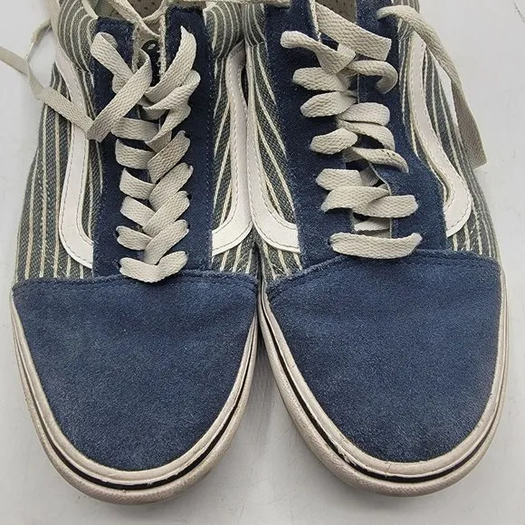 VANS Stripe ComfyCush Old Skool Mens 9 - Womens 10.5 Blue Skate Causal Shoes