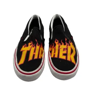 Vans Thrasher  slip on pro mens size 7.5 shoes black flame skate sneakers