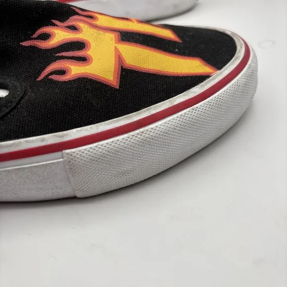 Vans Thrasher  slip on pro mens size 7.5 shoes black flame skate sneakers