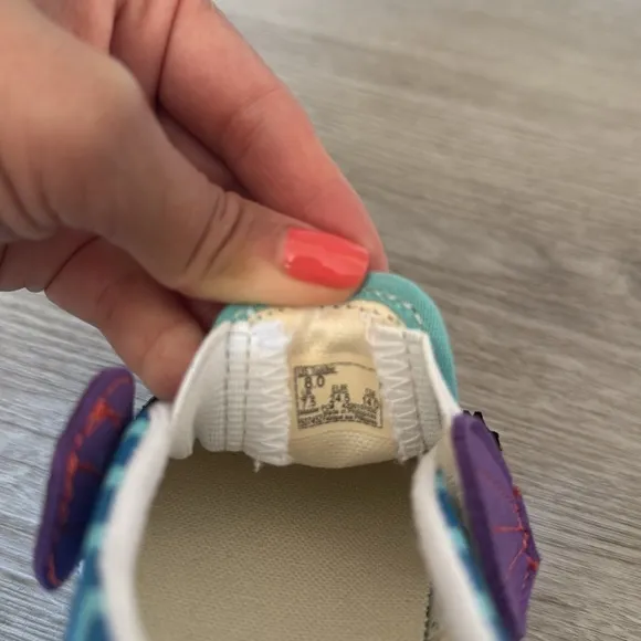 Vans toddler kids sea fish Glitter Slip-On Shoes - Green and Blue