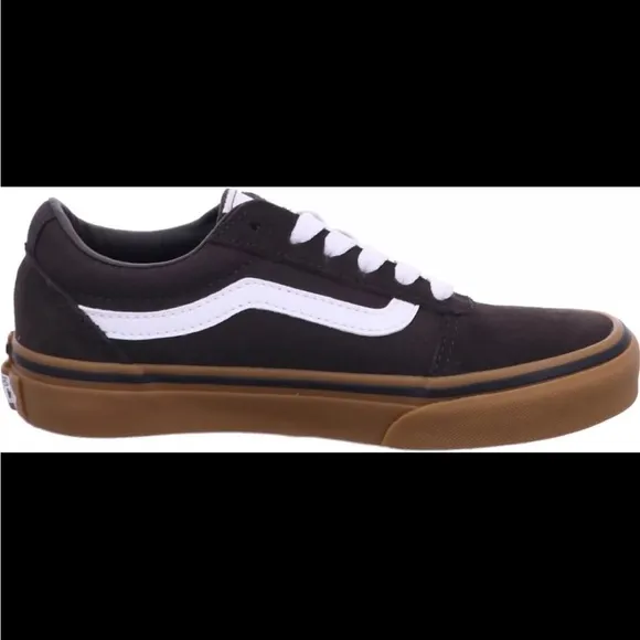 Vans Ward Boys' Side Stripe Skate Shoes Boy's Size: 4 Youth Turkish Brown