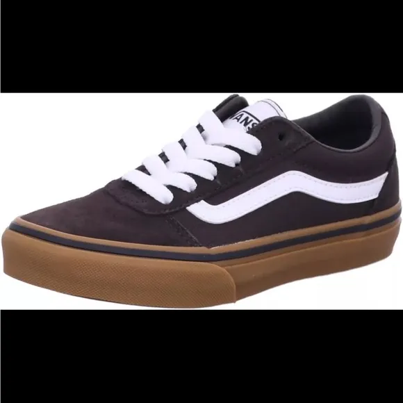 Vans Ward Boys' Side Stripe Skate Shoes Boy's Size: 4 Youth Turkish Brown