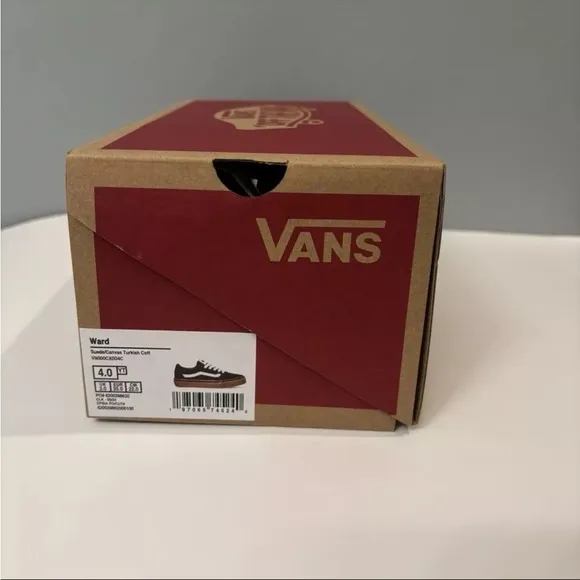 Vans Ward Boys' Side Stripe Skate Shoes Boy's Size: 4 Youth Turkish Brown