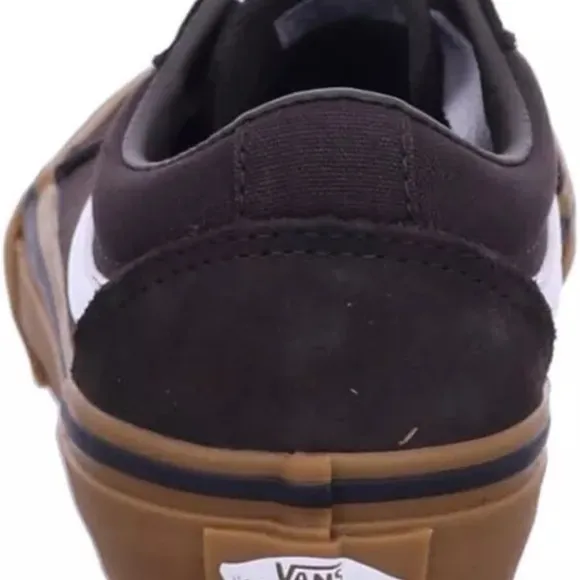 Vans Ward Boys' Side Stripe Skate Shoes Boy's Size: 4 Youth Turkish Brown