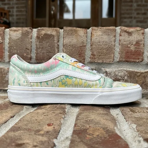 Vans Ward Psychedelic Tie Dye Pastel Multicolor Lace-up Skate Shoes, Size 7
