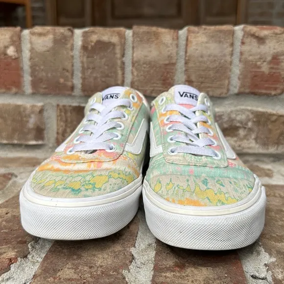 Vans Ward Psychedelic Tie Dye Pastel Multicolor Lace-up Skate Shoes, Size 7