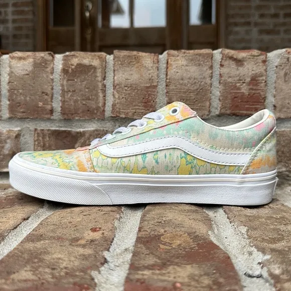 Vans Ward Psychedelic Tie Dye Pastel Multicolor Lace-up Skate Shoes, Size 7