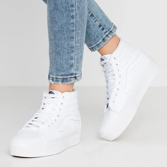 Vans White Sk8-Hi Tapered Stackform Sneakers 8.5 white color