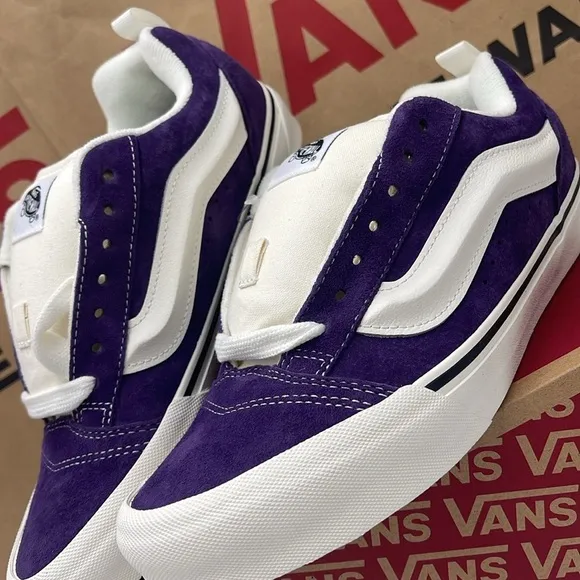Vans WMNS Purple and White Knu SkoolPig Suede Dark PurpleVN000CS0DRV Sneakers
