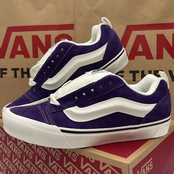 Vans WMNS Purple and White Knu SkoolPig Suede Dark PurpleVN000CS0DRV Sneakers