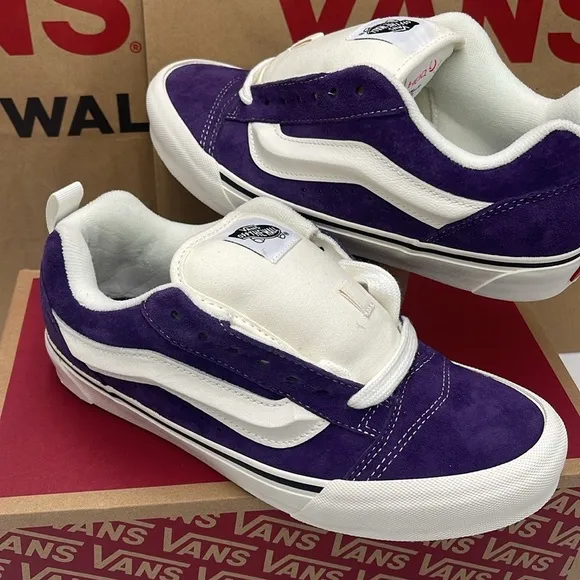 Vans WMNS Purple and White Knu SkoolPig Suede Dark PurpleVN000CS0DRV Sneakers