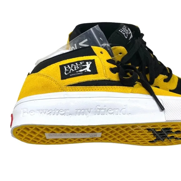 VANS x Bruce Lee Skate Half Cab Shoes Black Yellow Suede Mid Women  VN0A5FCDY23