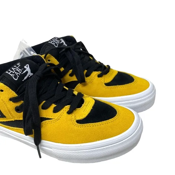 VANS x Bruce Lee Skate Half Cab Shoes Black Yellow Suede Mid Women  VN0A5FCDY23