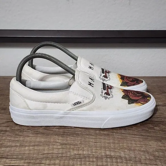 Vans x Mana Classic Slip-On Women's Skate Shoes Size 7.5 White
