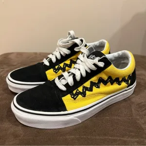 Vans X Peanuts &quot;Good Grief &quot; Charlie Brown Skate Shoes Women 7.5- Men 6